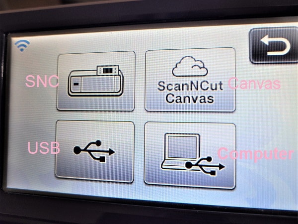 CM 900 Scan N Cut screen to import designs into your Scan N Cut