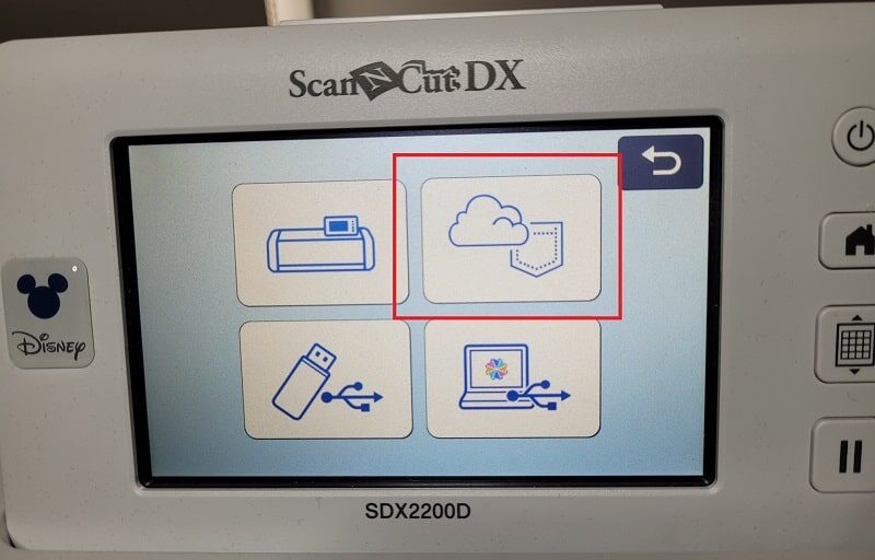 Scan N Cut screen after update 1.70 to import data from either Canvas Workspace or Artspira