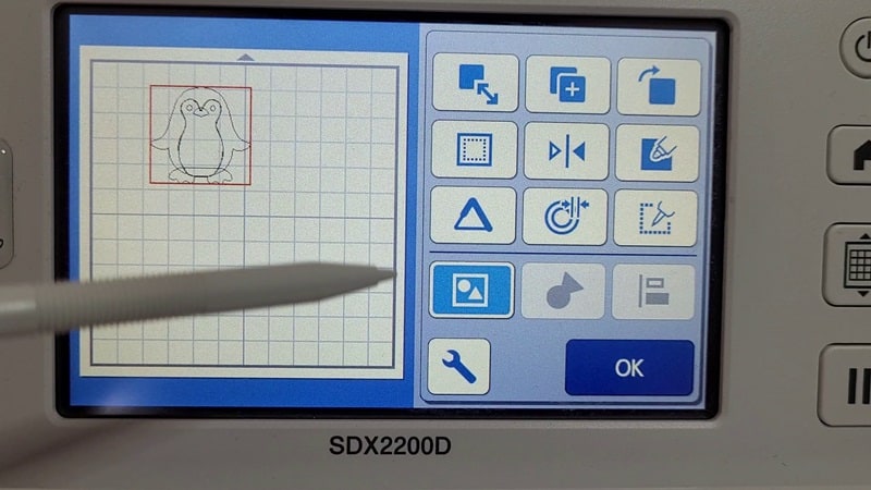 The ungroup option for built-in designs is also available in the Edit section of the Scan N Cut