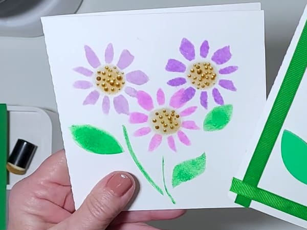 Stencil card using different inks to create a unique effect